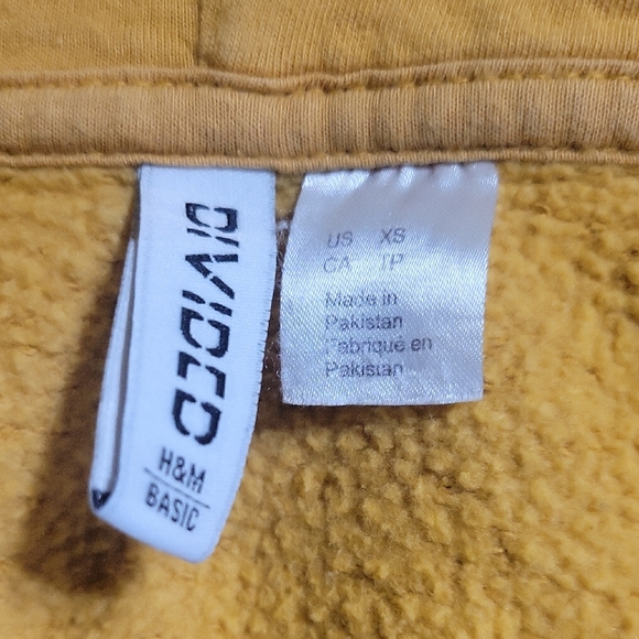 H&M Mustard Zip Up Hoodie XS - Picture 2 of 6